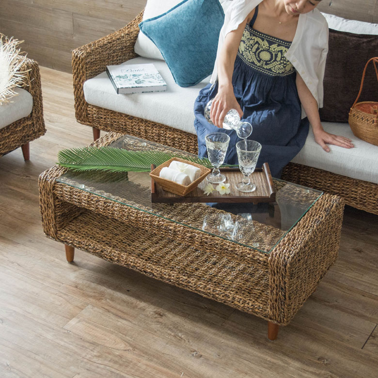 アバカ素材のセンターテーブル