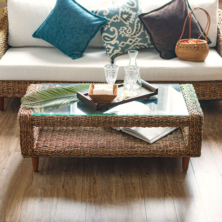 アバカ素材のセンターテーブル