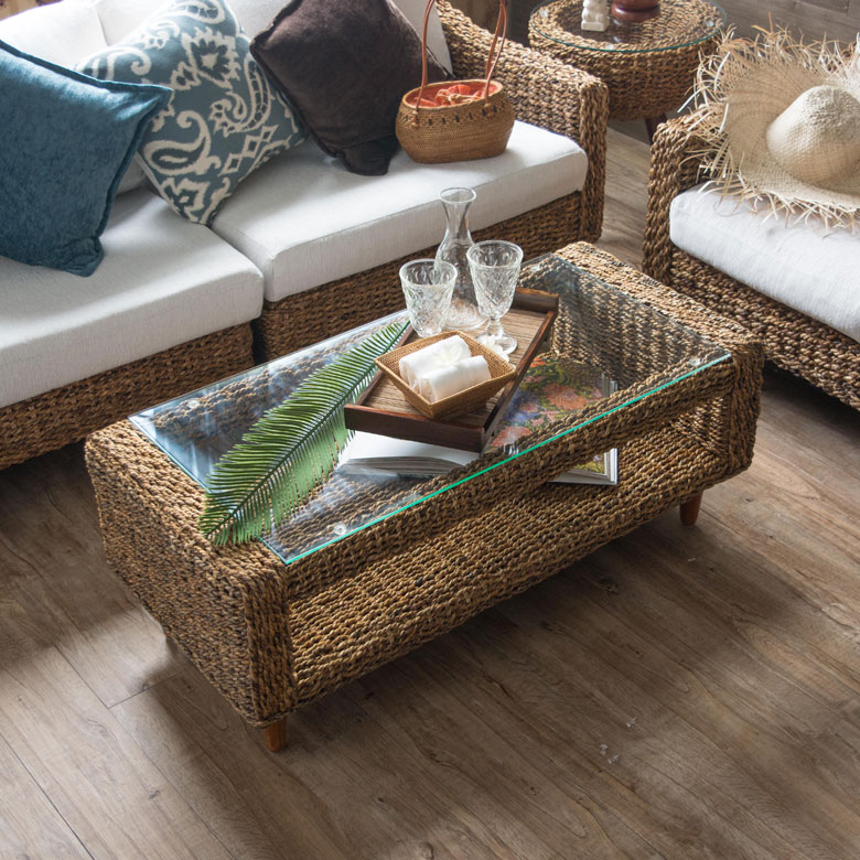 アバカ素材のセンターテーブル