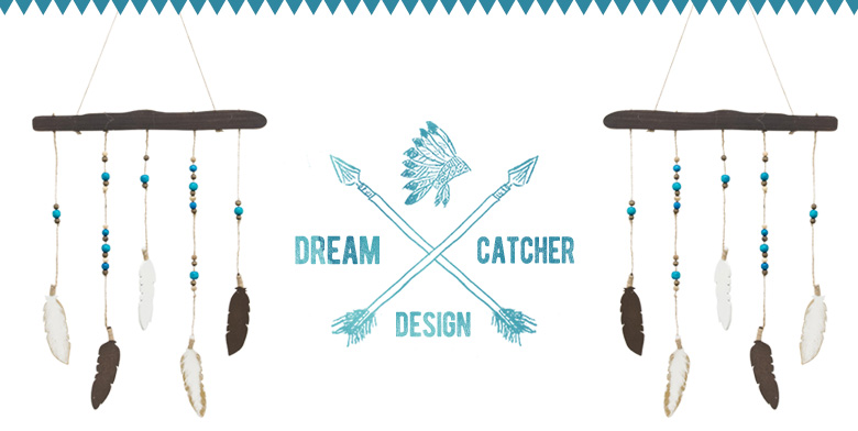 ドリームキャッチャーデザインの木製ウォールハンギング