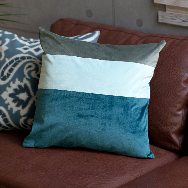 ベロア調3色クッションカバー