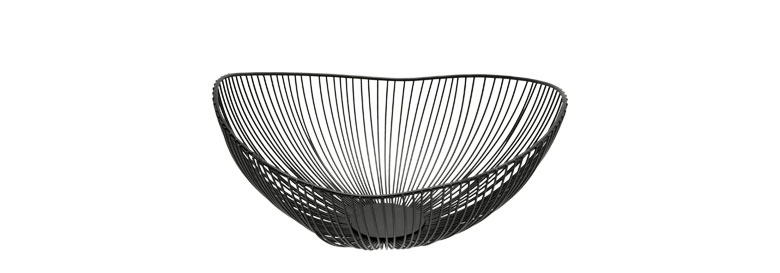 マットなブラックのバスケット。