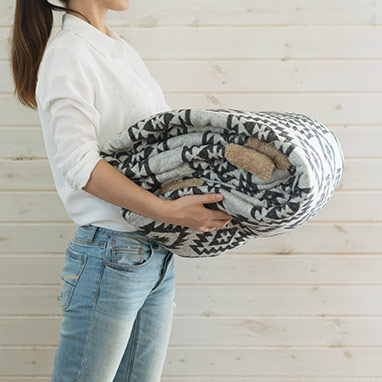 薄掛け生地でコンパクト