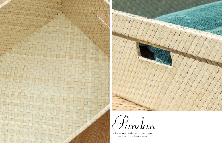 一見レザーのように見えるのが特徴の、バリ島の素材パンダン。