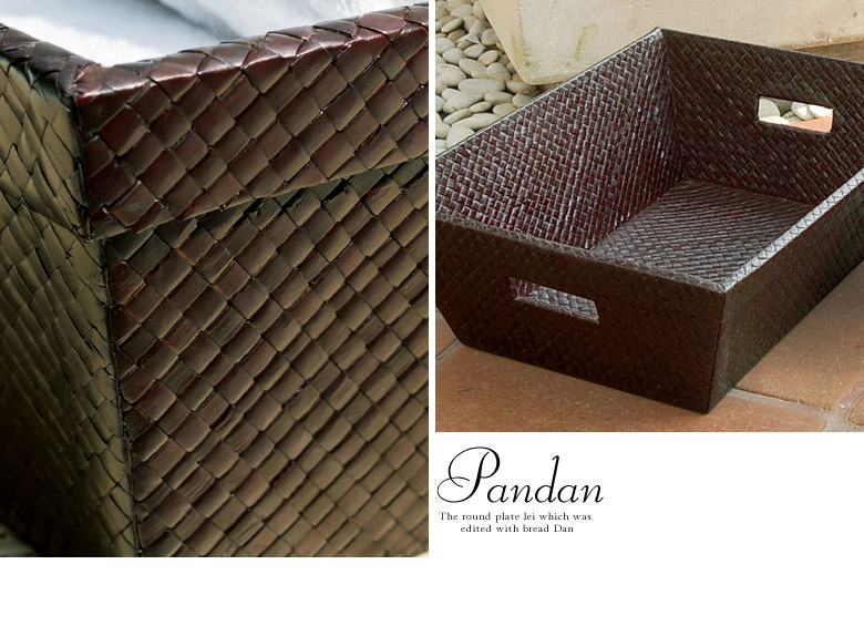 一見レザーのように見えるのが特徴の、バリ島の素材パンダン。