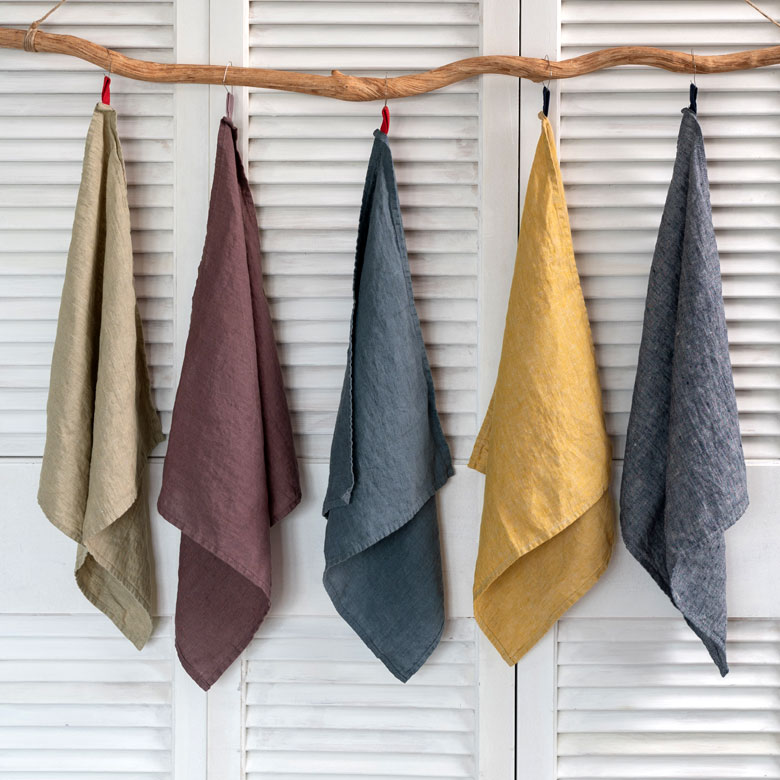 キッチンクロス正方形[ベージュ/パープル/イエロー/グレー/ブルー]