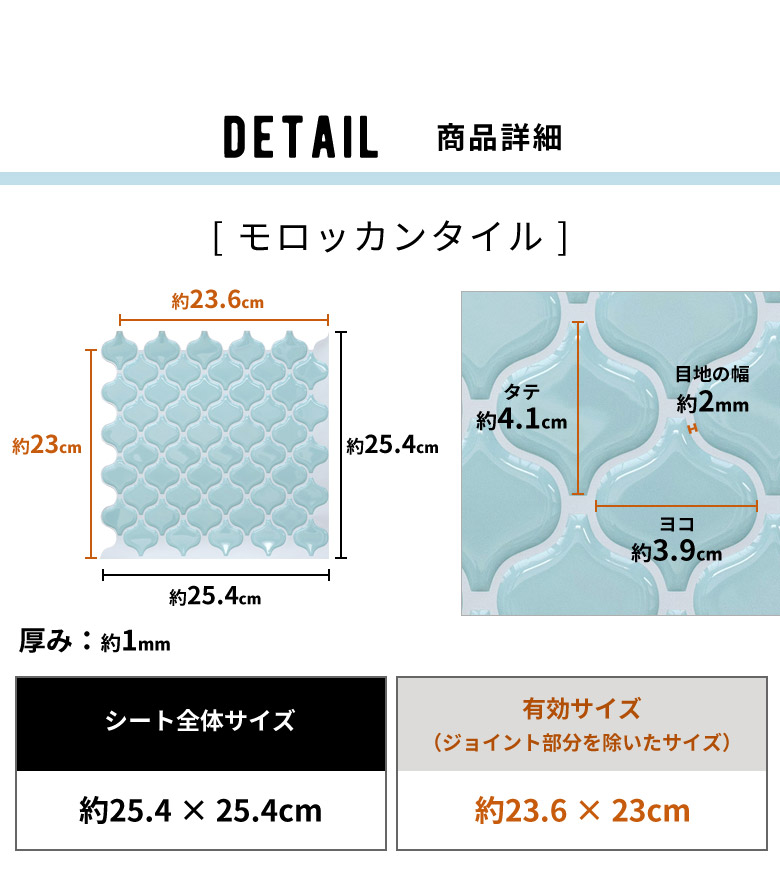 シートサイズなど。