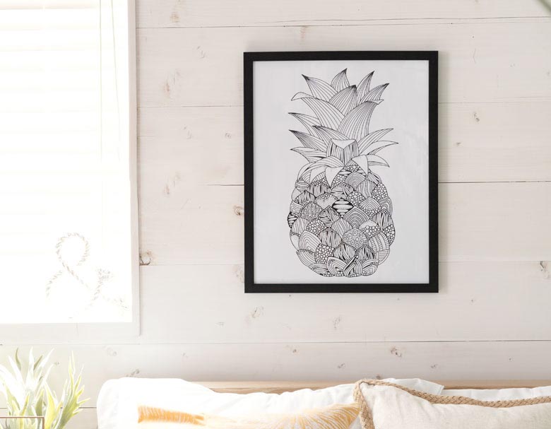 モノトーンでおしゃれなアートフレームPalmtree。