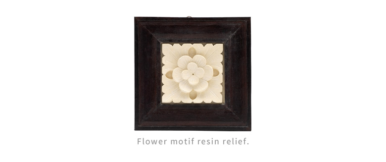 flower motif resin relief