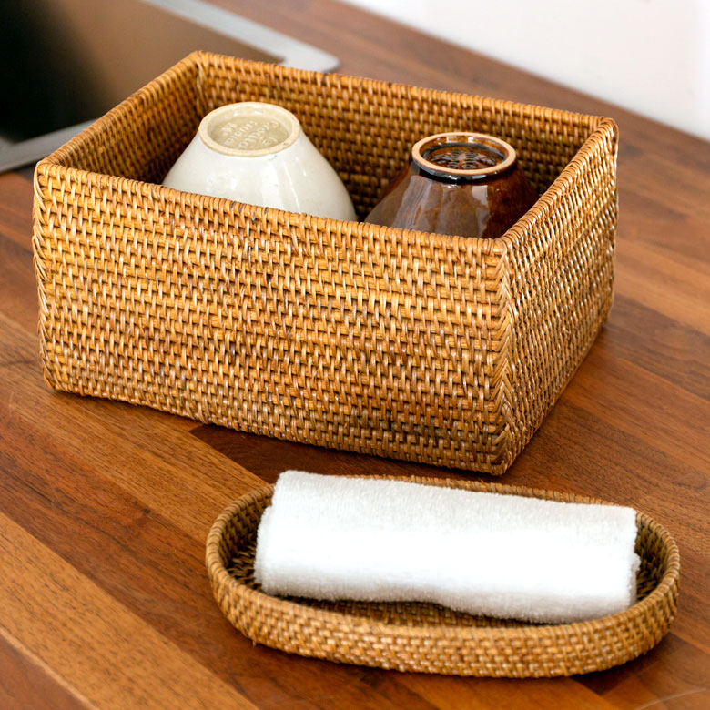 同じラタン素材のアイテムと一緒に使えば雰囲気アップ！