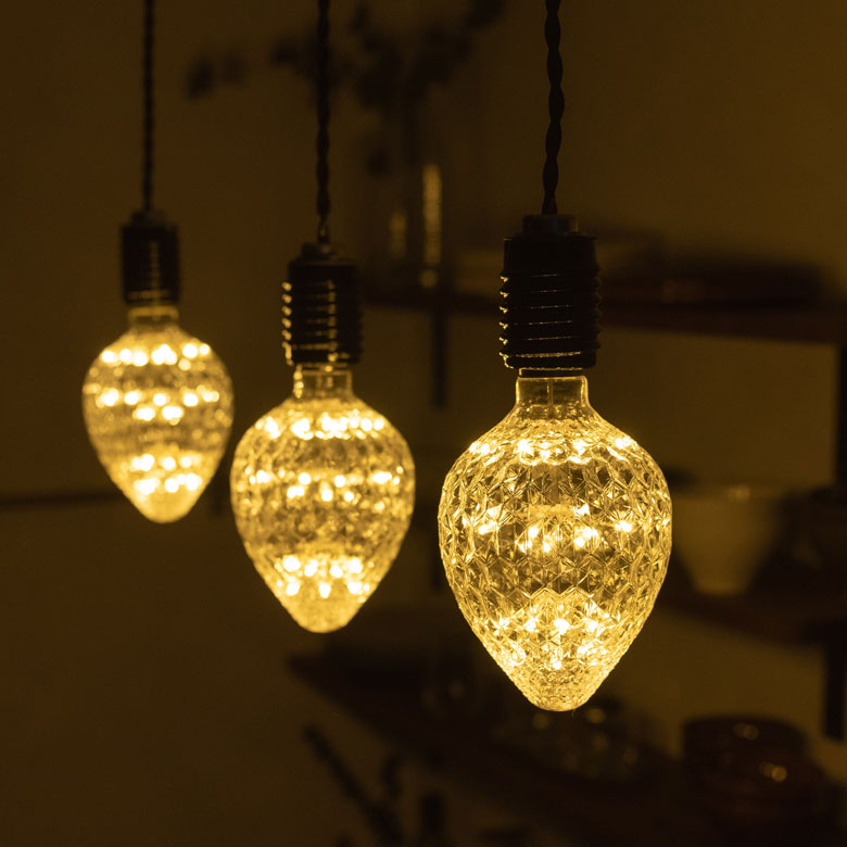 フィラメントが美しいエジソン裸電球。