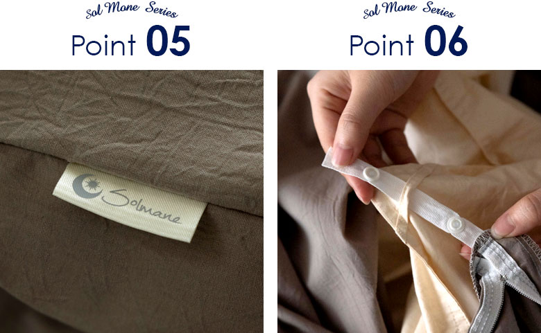 ロゴ入りタグやスナップボタンなど、細かい部分もぬかりなく