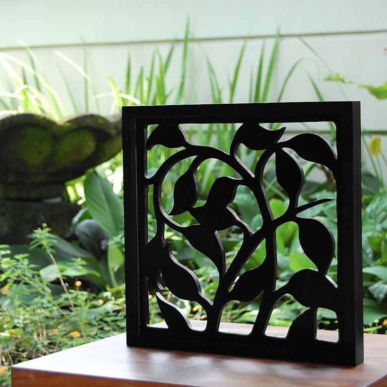 リーフモチーフのアートパネル