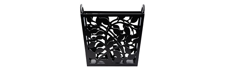 リーフを透かし彫りにしたマガジンラック