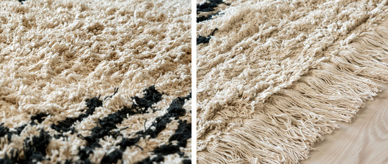 さらっとした手触りと大胆なフリンジがポイント