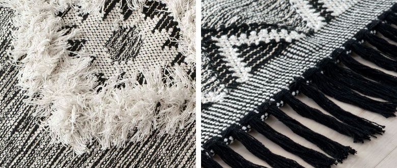 ブラックとホワイトのフリンジがポイント