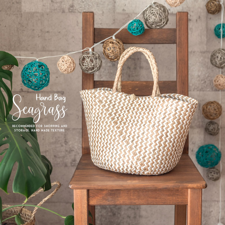 天然素材シーグラスのハンドバッグ