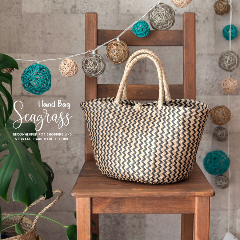 天然素材シーグラスのハンドバッグ