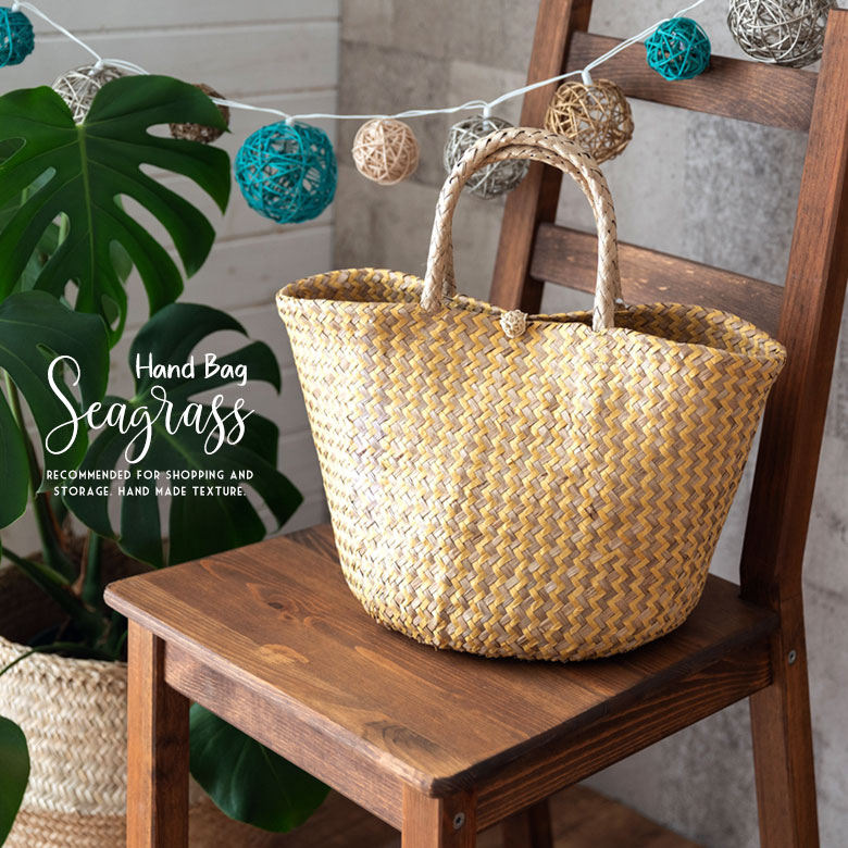 天然素材シーグラスのハンドバッグ