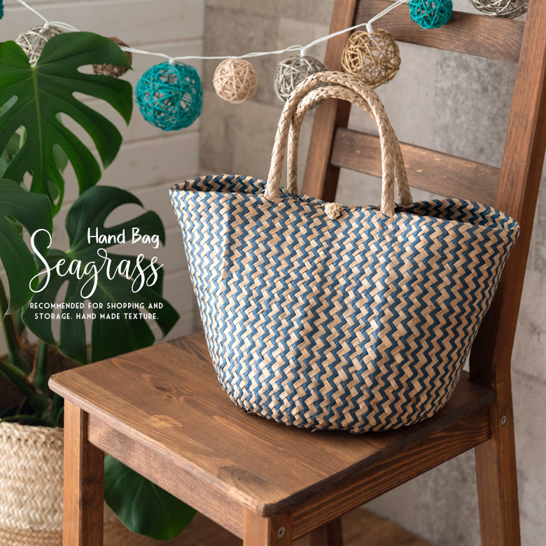 天然素材シーグラスのハンドバッグ