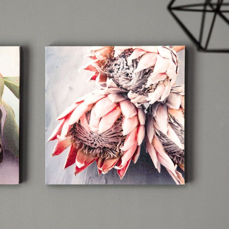 ネイティブフラワーの壁掛けキャンバスアート。