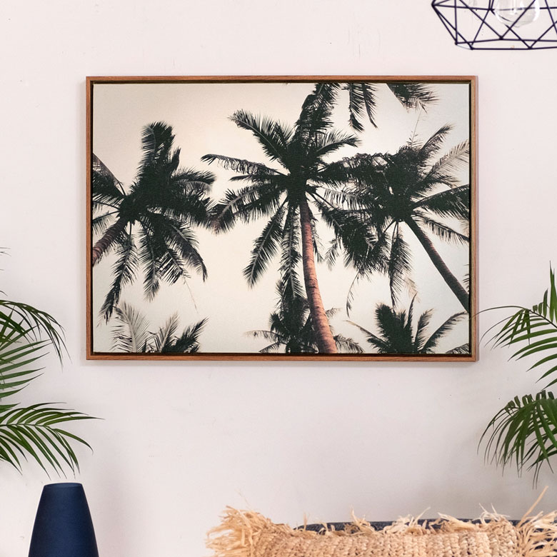 夕焼けビーチの壁掛けキャンバスアート。