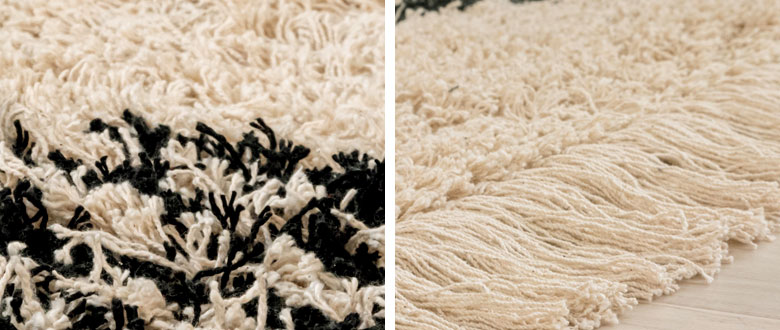 さらっとした手触りと大胆なフリンジがポイント