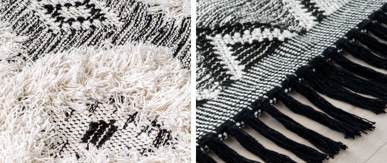 ブラックとホワイトのフリンジがポイント