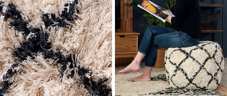 さらっとした手触りのプフクッション