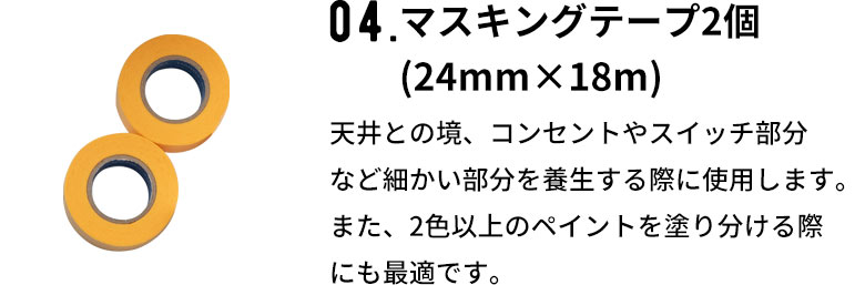 細かな部分の養生に使用するマスキングテープ2個