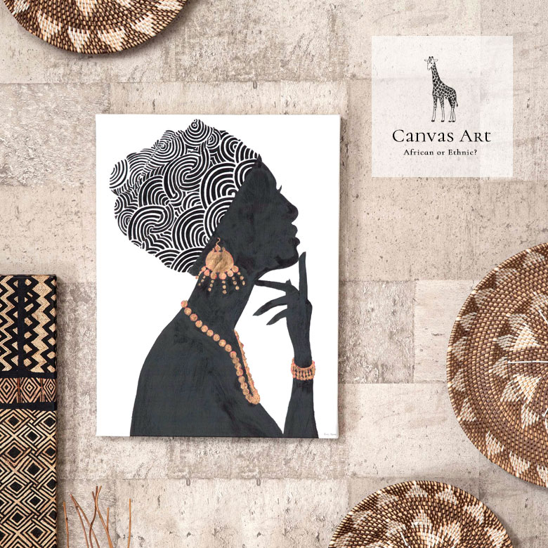 アフリカンレディ壁掛けキャンバスアート。