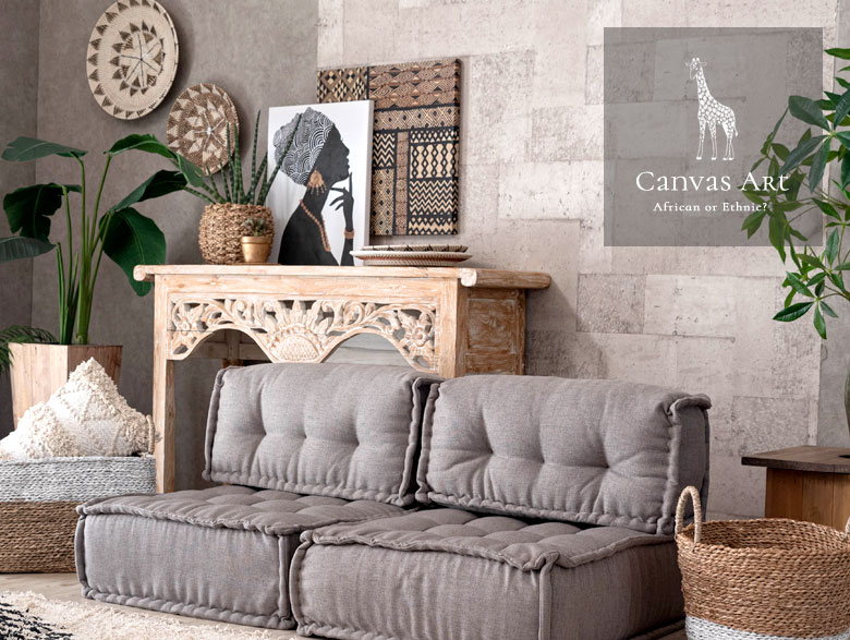 アフリカンレディ壁掛けキャンバスアート。