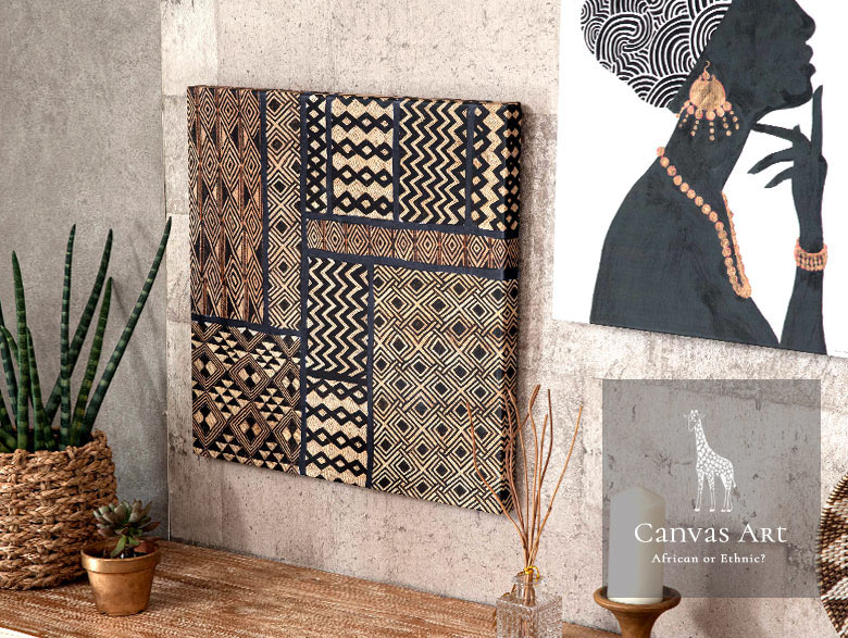 アフリカンレディ壁掛けキャンバスアート。