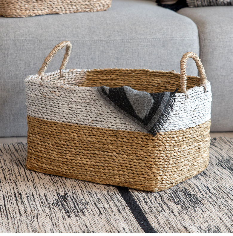 スクエアバイカラーバスケット