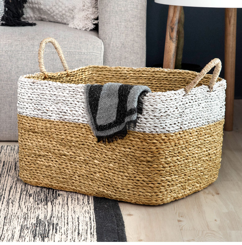 スクエアバイカラーバスケット