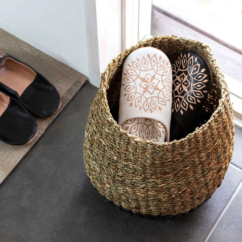 プランターカバー ゴミ箱 バスケット かご シーグラス Mサイズ バイ