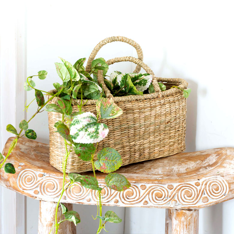 お気に入りのグリーンを飾る、プランターカバーとしても。