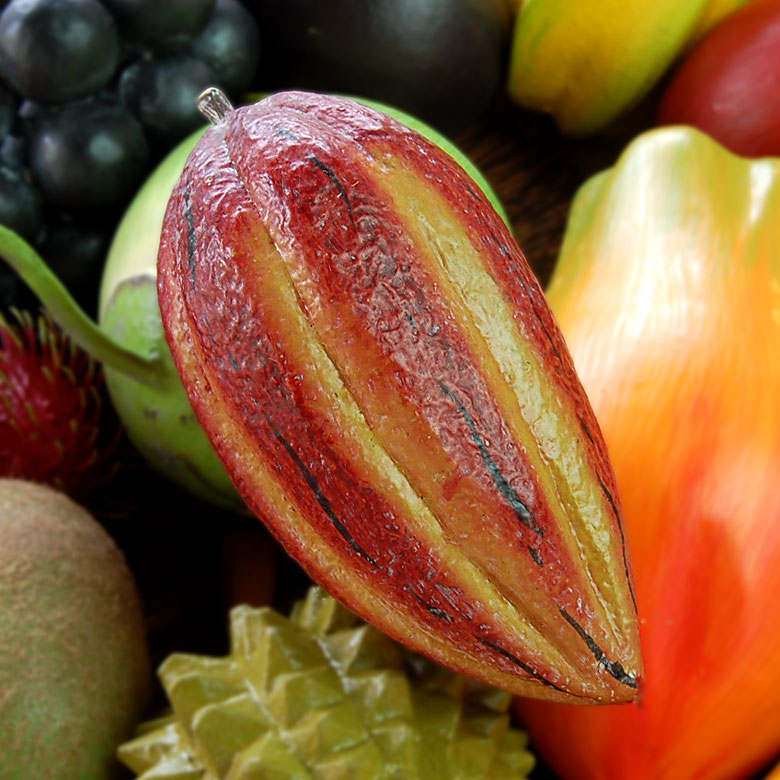 木彫りのアジアンフルーツオブジェ[カカオ]