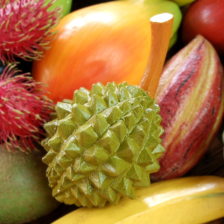 木彫りのアジアンフルーツオブジェ[ドリアン]