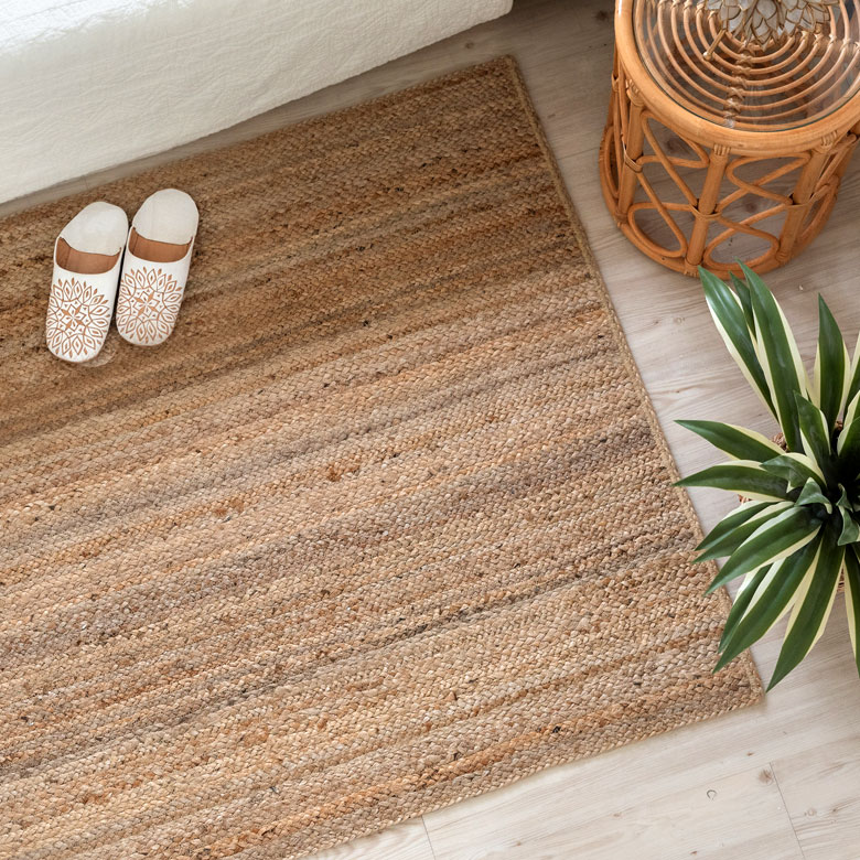 丈夫な天然ジュート100%を使ったラグ