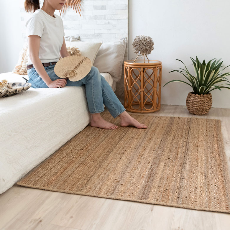 天然素材100%のジュートラグ