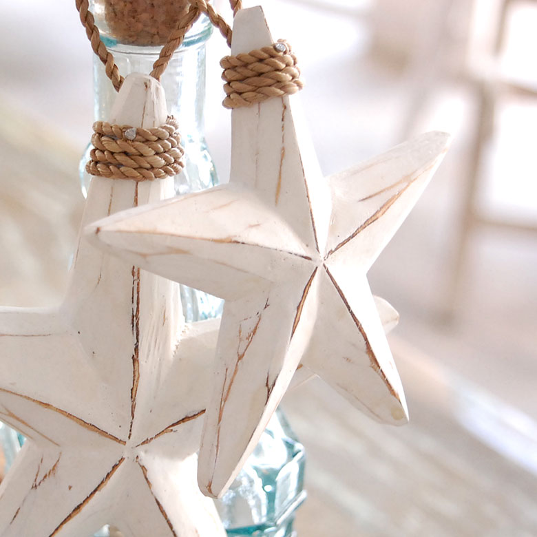 ホワイトウォッシュのヒトデオーナメント[ Sサイズ ]