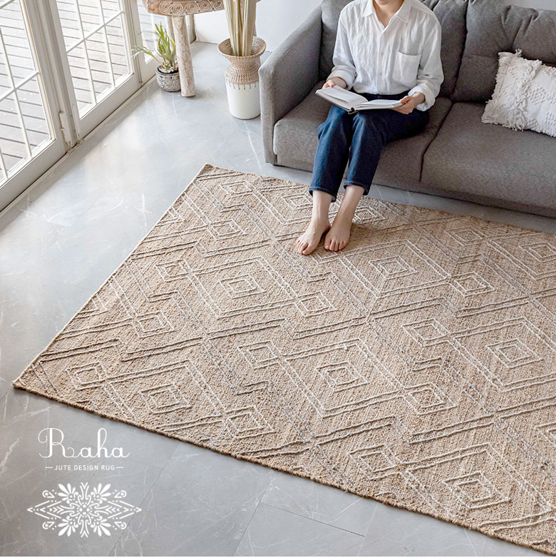 ハンドメイド。ウール・ジュートラグ。