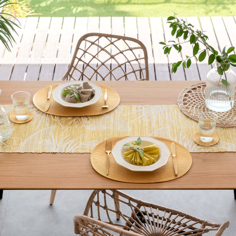 トロピカルカラー。ラウンド。プレースマット