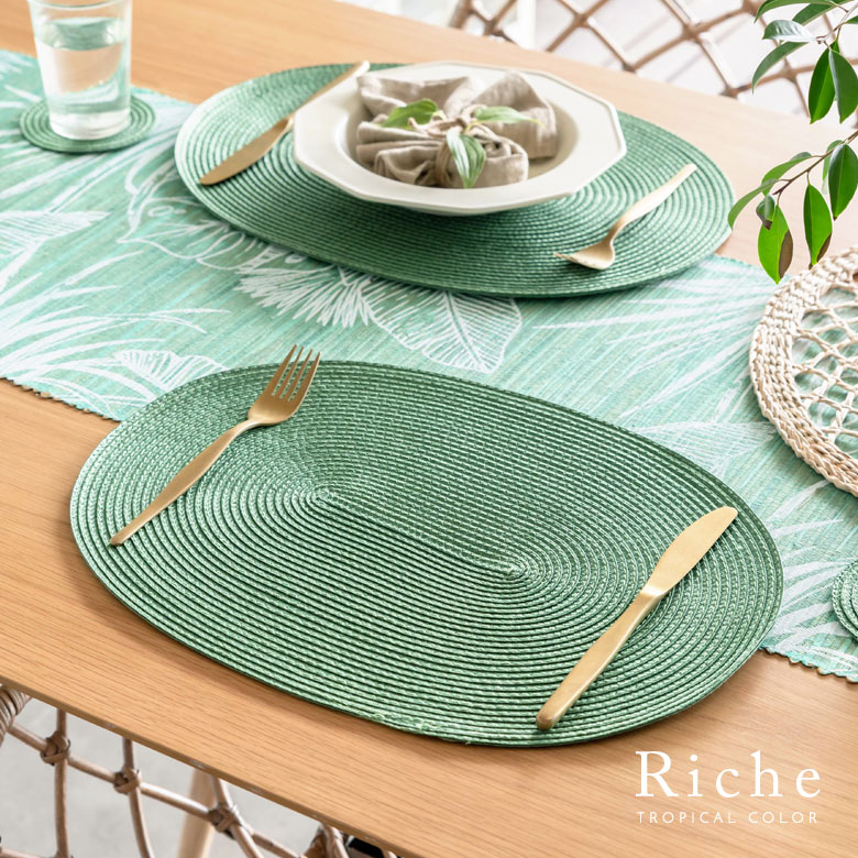 トロピカルカラー。ラウンド。プレースマット