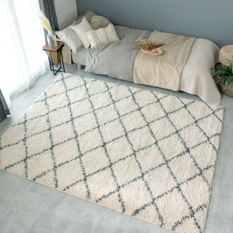 ふんわり毛足が気持ちいいラグ