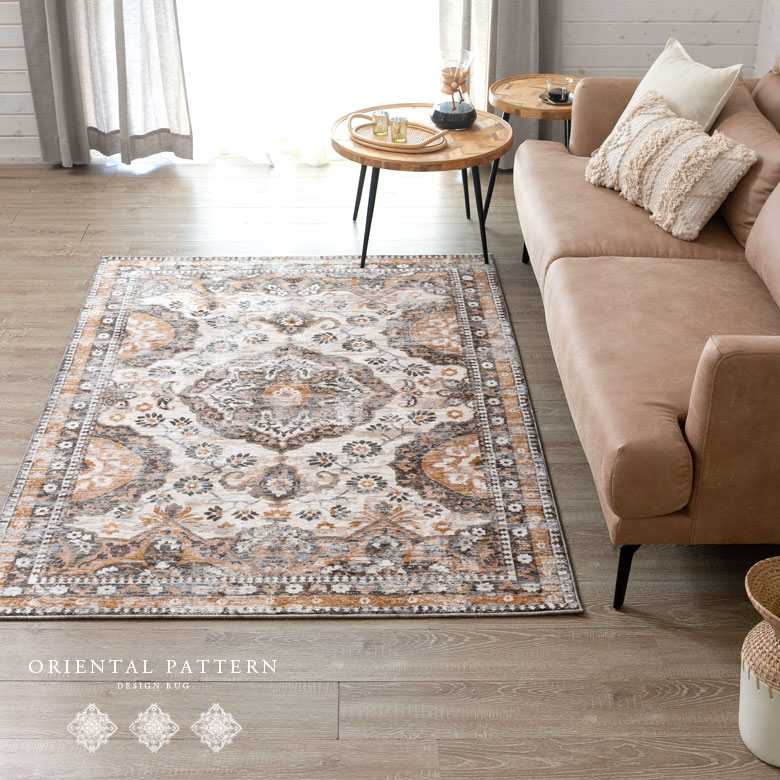 オリエンタル柄。メダリオン柄。ラグマット。