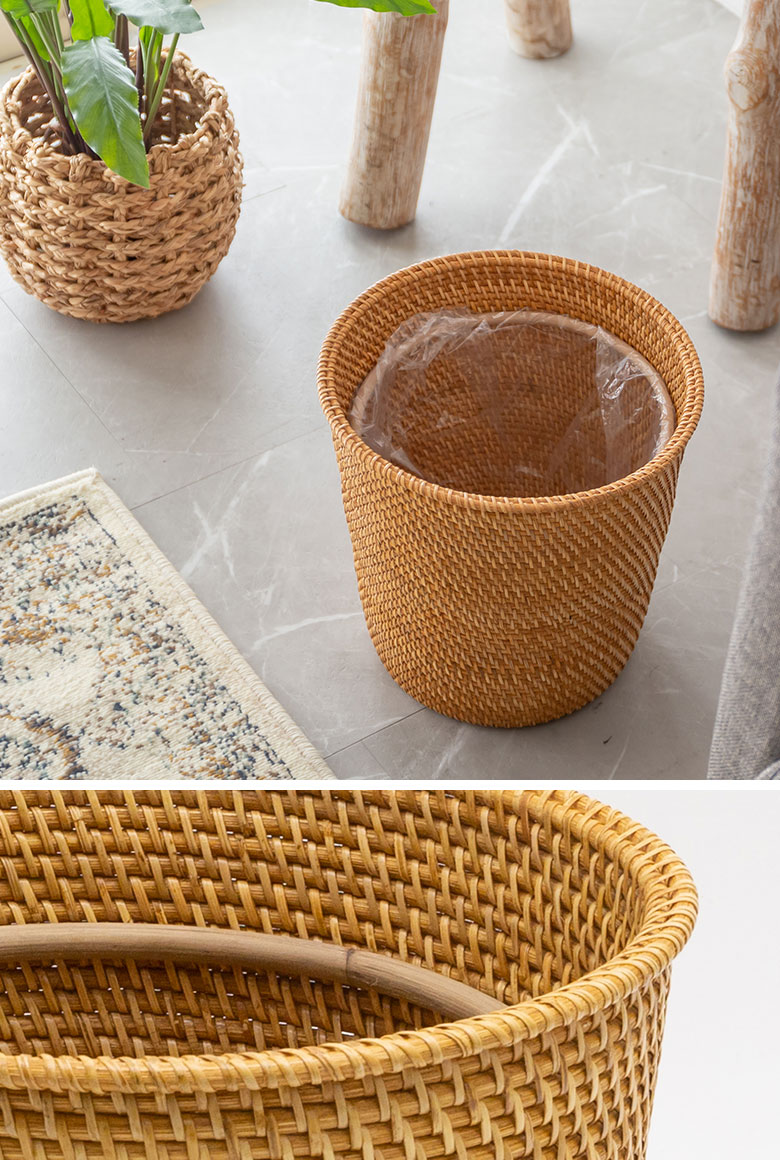 ラタンのダストボックス