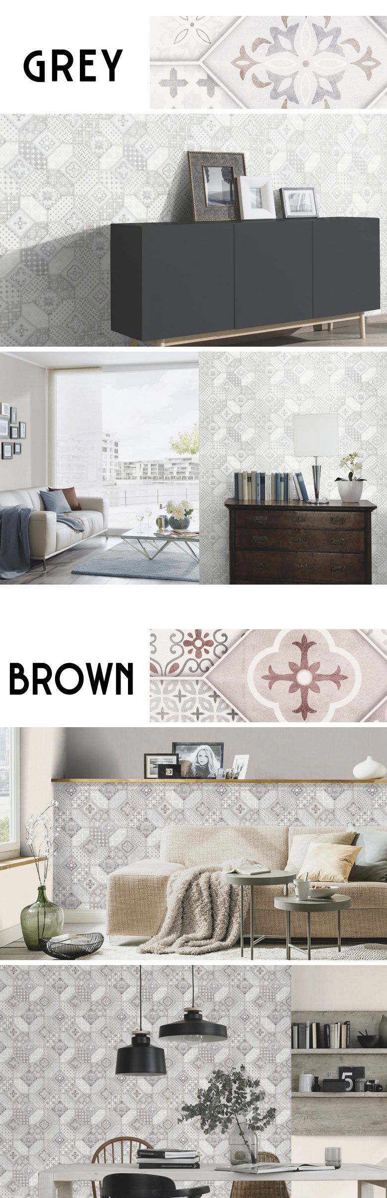 カラーバリエーション。グレー。ブラウン。