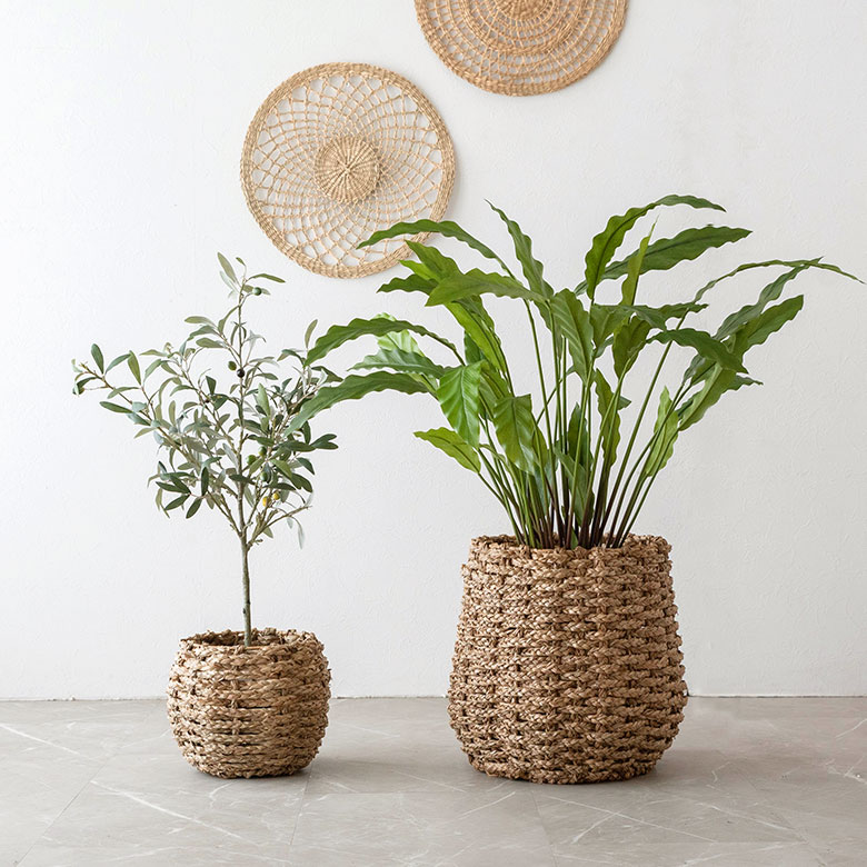 シーグラスで編まれたプランターカバー[ Sサイズ ]